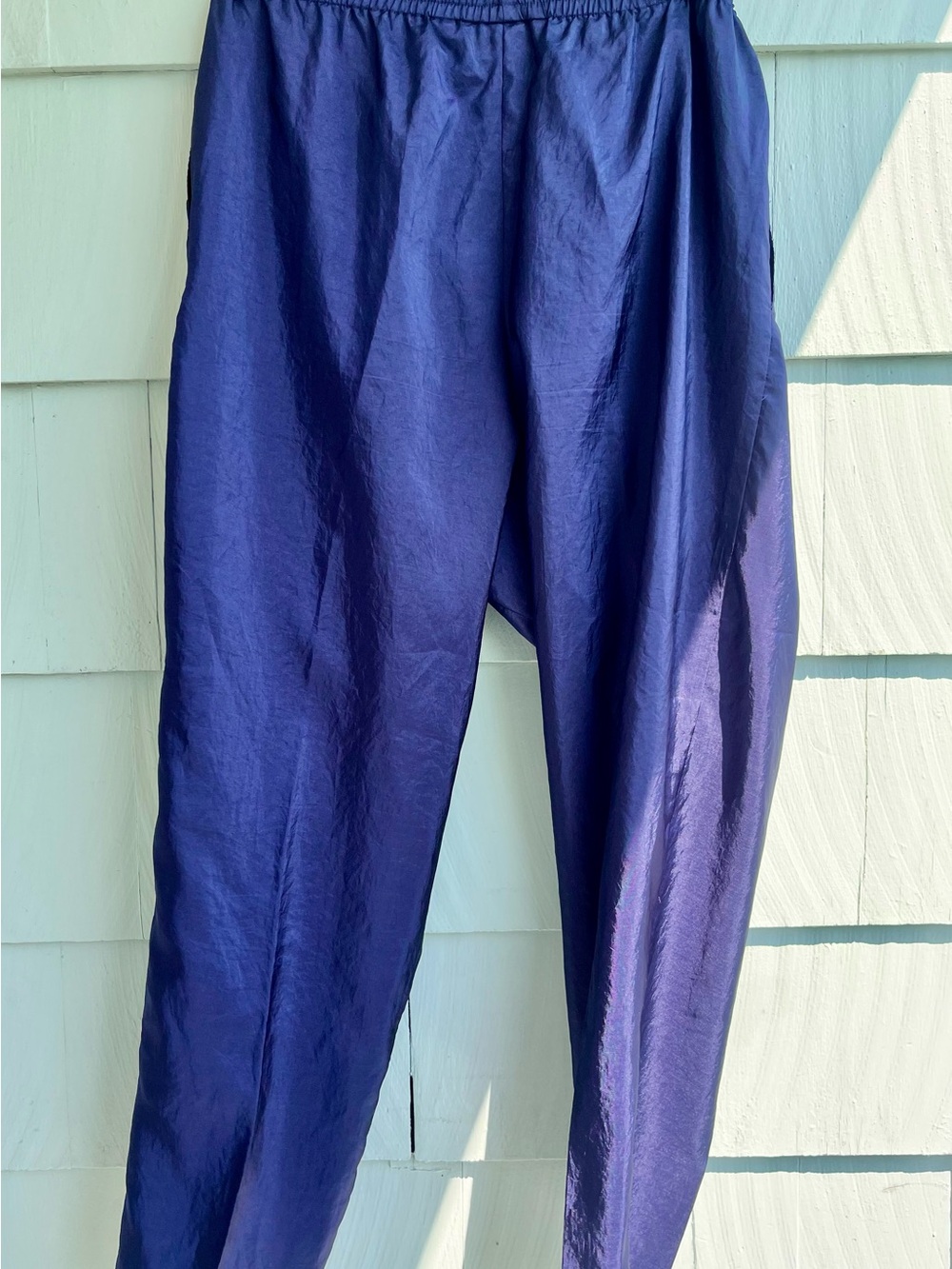 Women's Navy Elastic-Waist Track Joggers